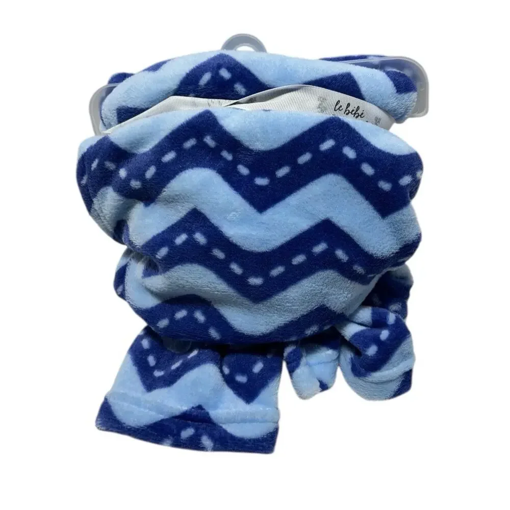 Le Bebe Favorite Plush Red Slug Bug Car Puppy Dog Baby Blanket Blue Road NWT